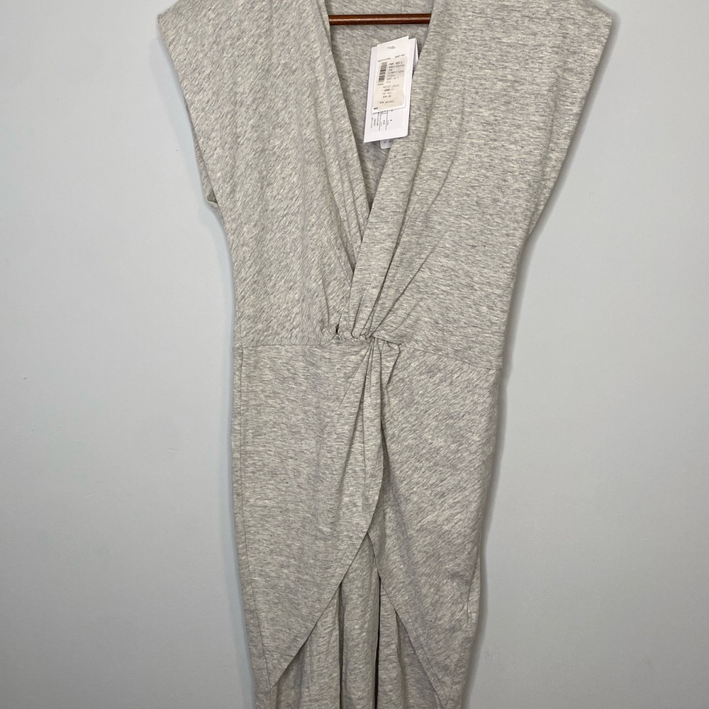 IRO Paris Woman's Gray Dress With A Twist Design Wrap Front Sleeveless Size XXS
